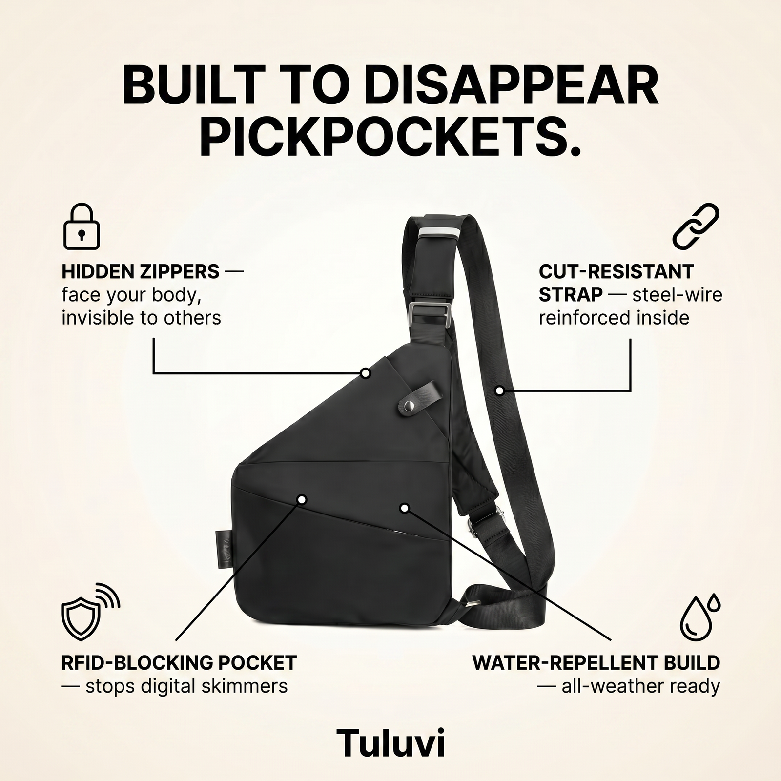 Tuluvi Shield Features — Built to Disappear Pickpockets